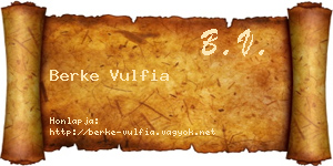 Berke Vulfia névjegykártya